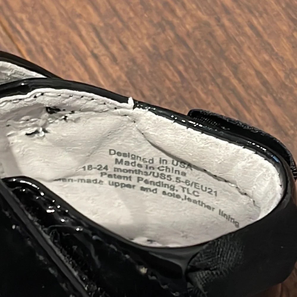 Pediped Black Patent Leather Mary Janes Size 5.5-6